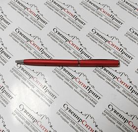 Ручка шариковая BL металлическая, поворотный механизм, метал. клип, красная
